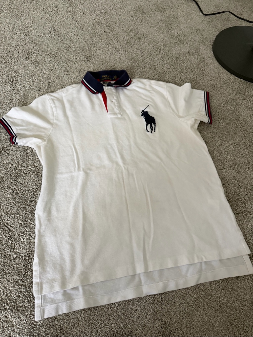 Ralph Lauren Big Pony Custom Fit White Polo Shirt